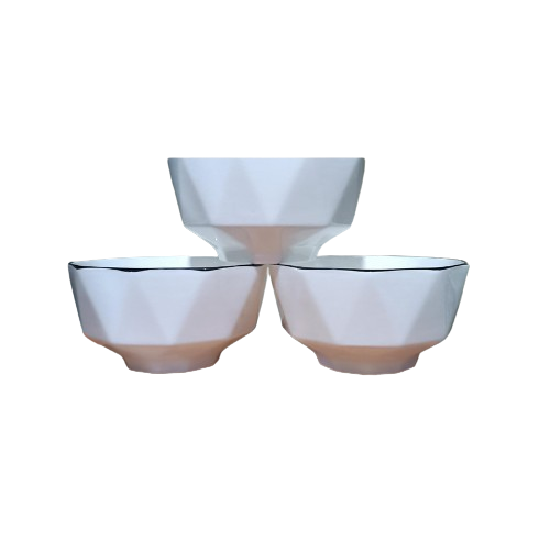 6-Inch Hexagonal Japanese Ceramic Bowls – Artistic Tableware with Modern Charm