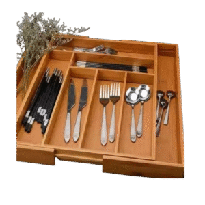 Expandable Multifunctional Bamboo Cutlery Drawer Organizers