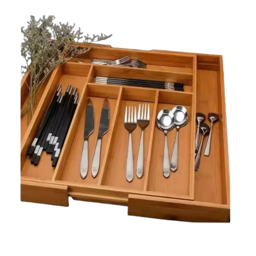 Expandable Multifunctional Bamboo Cutlery Drawer Organizers