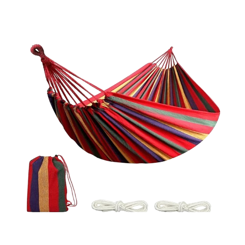 Stripped Outdoor Double Hammocks – Heavy Load Bearing