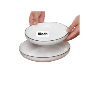 8-Inch Japanese Ceramic Side Plates – 6pcs Minimalist Dining Set