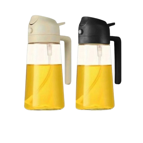 2 in 1 Oil Jars – Dual-Function Sprayer & Dispensers