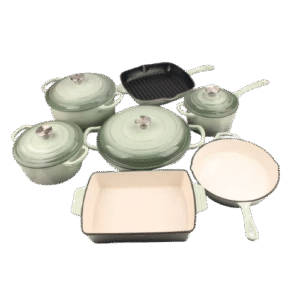 Premium Multiple Colore Gradient Cast Iron Cookware Sets – 11pcs