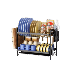 Premium 2-Tier Black/ Gold Dishracks for Modern Kitchens
