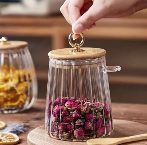 Glass Storage Jars with Bamboo Lids and Spoons – Leakproof Food Containers for Kitchen Use - Image 2