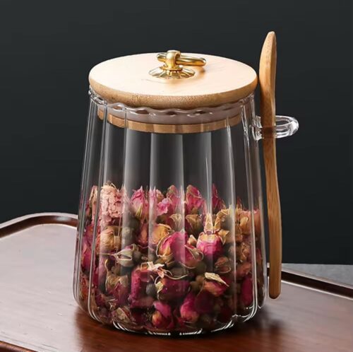Glass Storage Jars with Bamboo Lids and Spoons – Leakproof Food Containers for Kitchen Use - Image 4