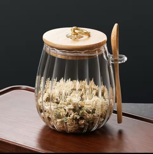 Glass Storage Jars with Bamboo Lids and Spoons – Leakproof Food Containers for Kitchen Use - Image 5