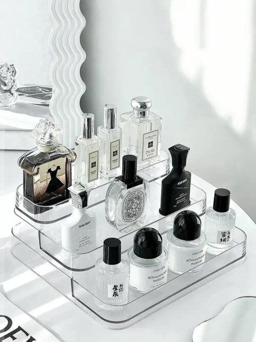 Clear Acrylic 3-Tier Vanity Display Organizers for Perfume & Cosmetics - Image 6
