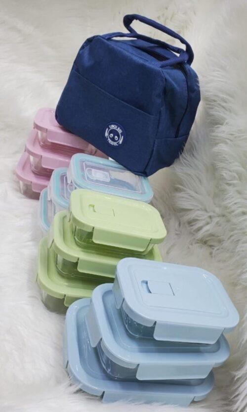 Microwave-Safe Borosilicate Glass Lunch Boxes – 500ml, 750ml & 1040ml - Image 3