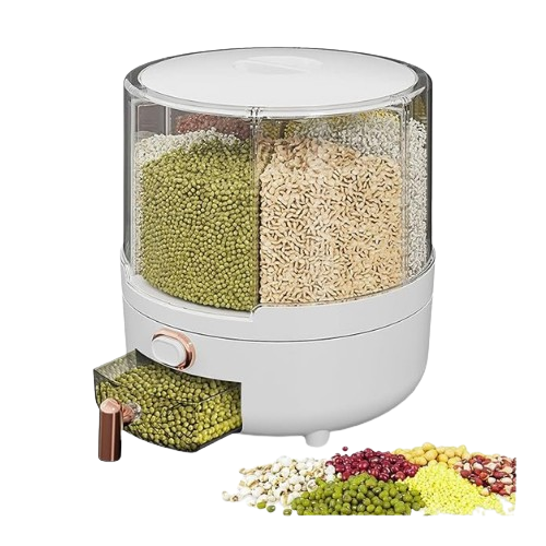 Big Size 360⁰ Rotating Cereal Dispensers with 6 Compartments