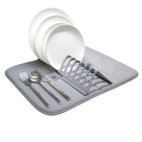 Foldable Microfibre Kitchen Drying Mats – Grey
