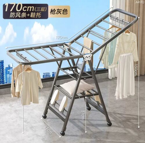Heavy-Duty Folding Clothes Drying Racks with Wheels – Indoor & Outdoor Laundry Organizers - Image 2